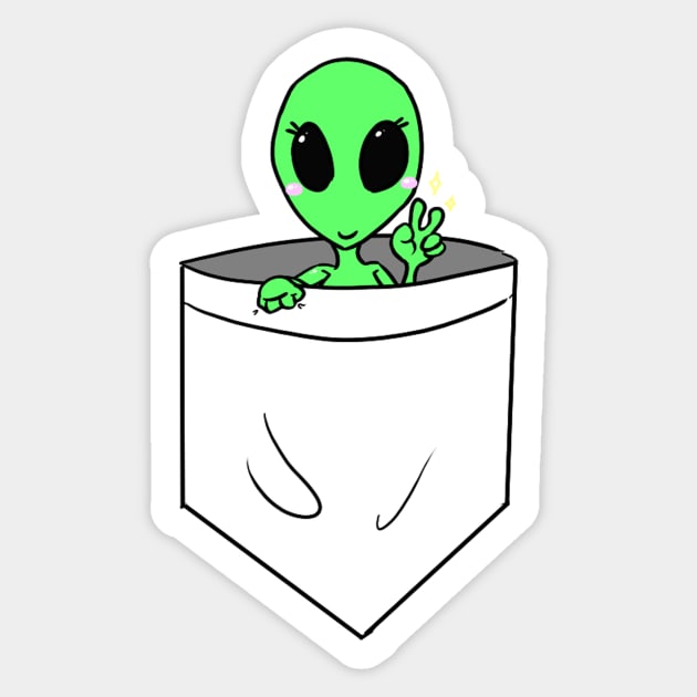 Pocket Cryptid: Alien Sticker by Bluejayluvsall